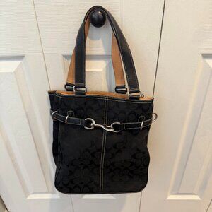 Coach Black & Tan Tote